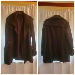 Womens peacoat  size large charcoal grey gently worn